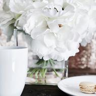 Coffe Mug White Flowers