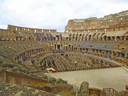 interior of Colosseum, Italy, Rome