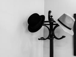 two Hats on Coat Rack