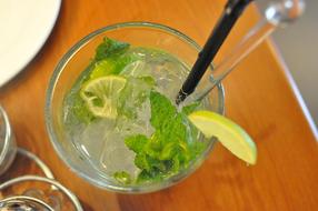 peppermint cocktail in a glass