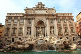 beautiful fountain by the historic building