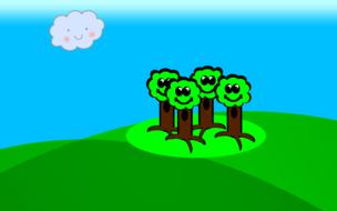 spring trees funny drawing