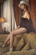 portrait of a girl in Burlesque style
