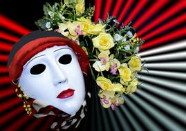 beautiful mask decorated with flowers
