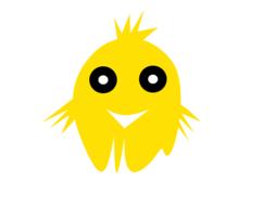 funny drawing of a yellow creature