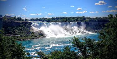 waterfall on the rocks view
