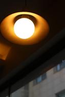 dim lamp on the ceiling