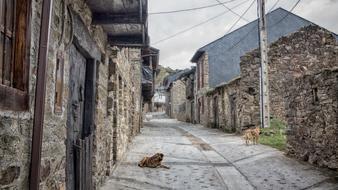 old village stone buildings