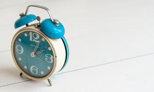 blue home alarm clock