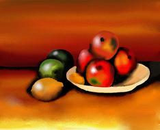 oil painting painted fruit color
