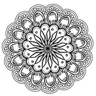 black mandala hand drawing
