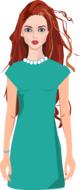 Beautiful girl in a dress with long hair