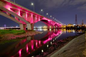 stone bridge with pink light