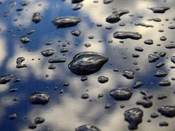 Water drops mirroring