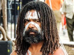 Man Warrior the painted face