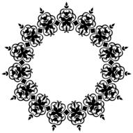 damask vintage abstract art border