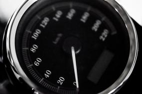 closeup of the speedometer
