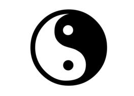 yin and yang black and white symbol