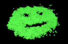 smiley face green black scary