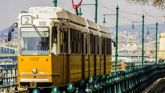 yellow Budapest Tram City