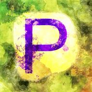 Watercolor drawing of the letters of the alphabet