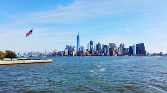 Panorama view of Manhattan with the coast