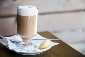 Foamy sweet coffee breakfast