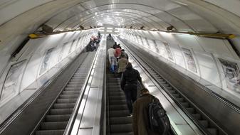 Escalator Subway black and white