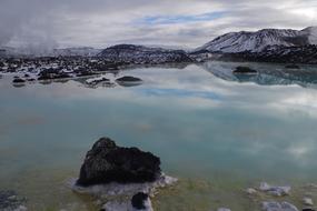 ice stones in a cold lake