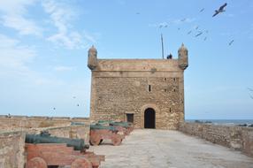 beautiful port with a stone building