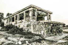 Building Abandoned Decay drawing
