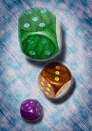 dice falling throw gamble win