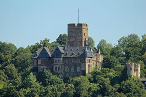 stone castle in the trees