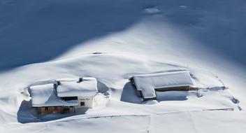 homes in the alpine snowy mountains