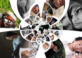 Twisted photo collage of people