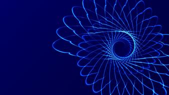 Beautiful, bright, blue spiral pattern at blue background