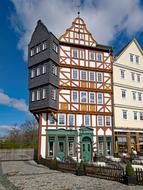 Beautiful and colorful Neu-Anspach houses in Hesse, Germany