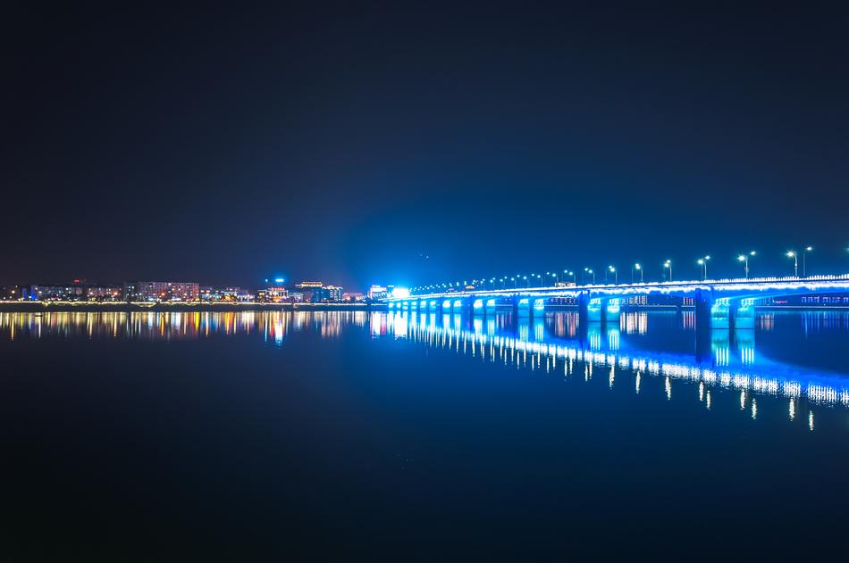 Night View Bridge The Scenery