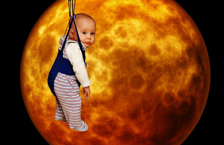 Little Man In The Moon Funny Baby