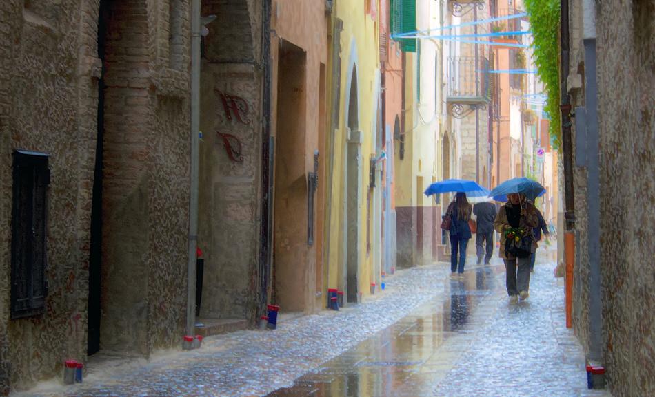Rain Umbrellas Blue