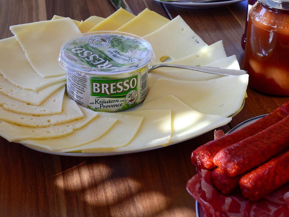 cheese platter with sauce