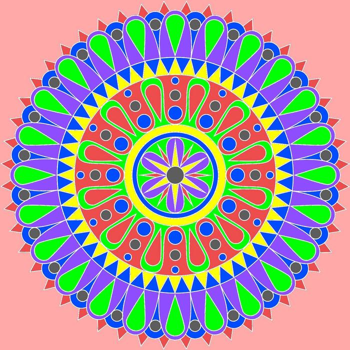mandala colorful round digital