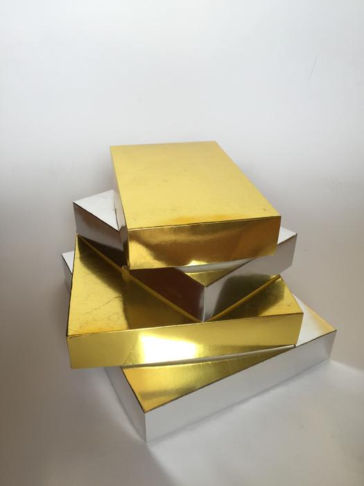 gold boxes on a white background