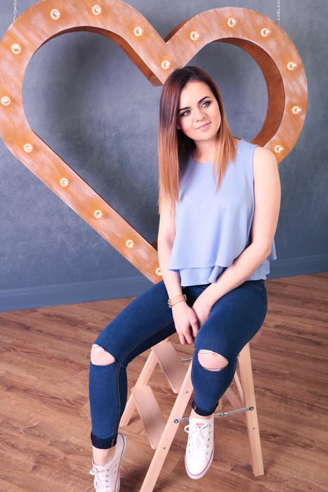 Girl Beautiful wood heart