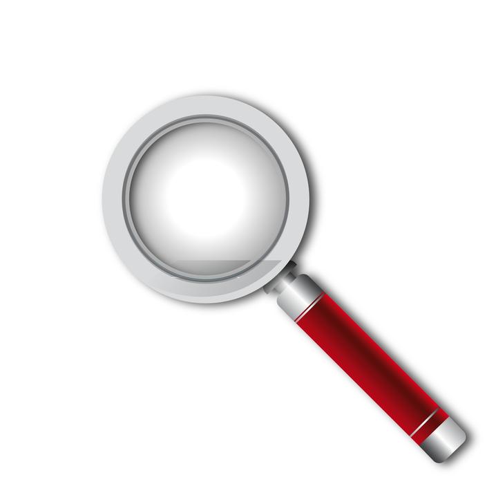 magnifying glass red glass