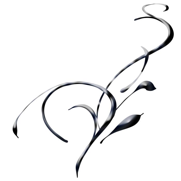 swirl abstract black satin