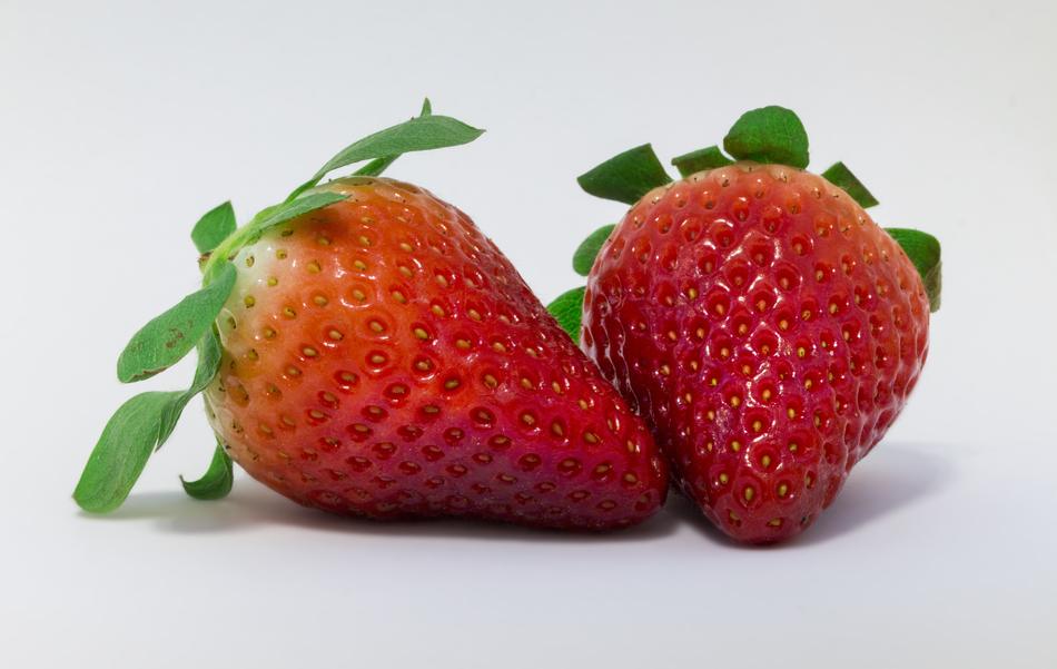 delicious strawberries on a white background