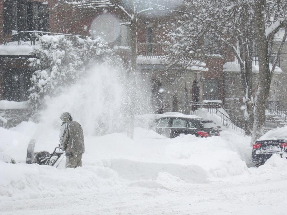 Cleaning Snow Blizzard Road