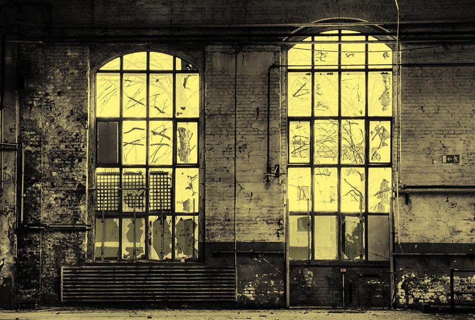 old windows in the house