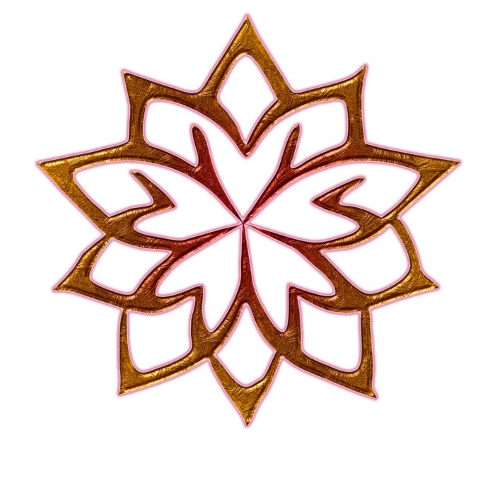 abstract shape outline floral gold
